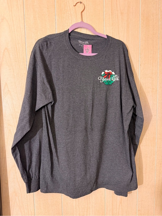Blessed Girl Tops - Blessed Girl Charcoal Gray Long Sleeve Tee